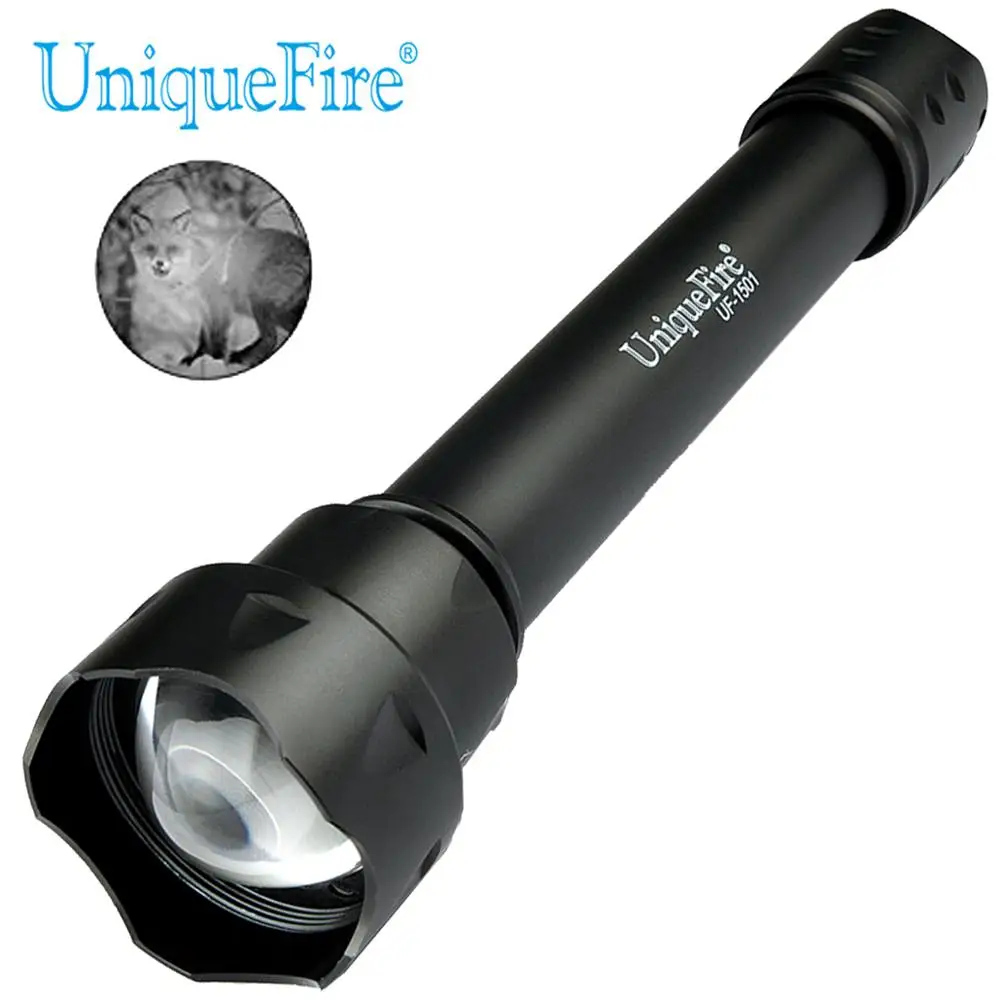 

UniqueFire 1501 IR 850NM LED Flashlight 38mm Convex Lens Zoom Focus 3 Modes Infrared Light Night Vision Torch Upgraded T20 Lamp