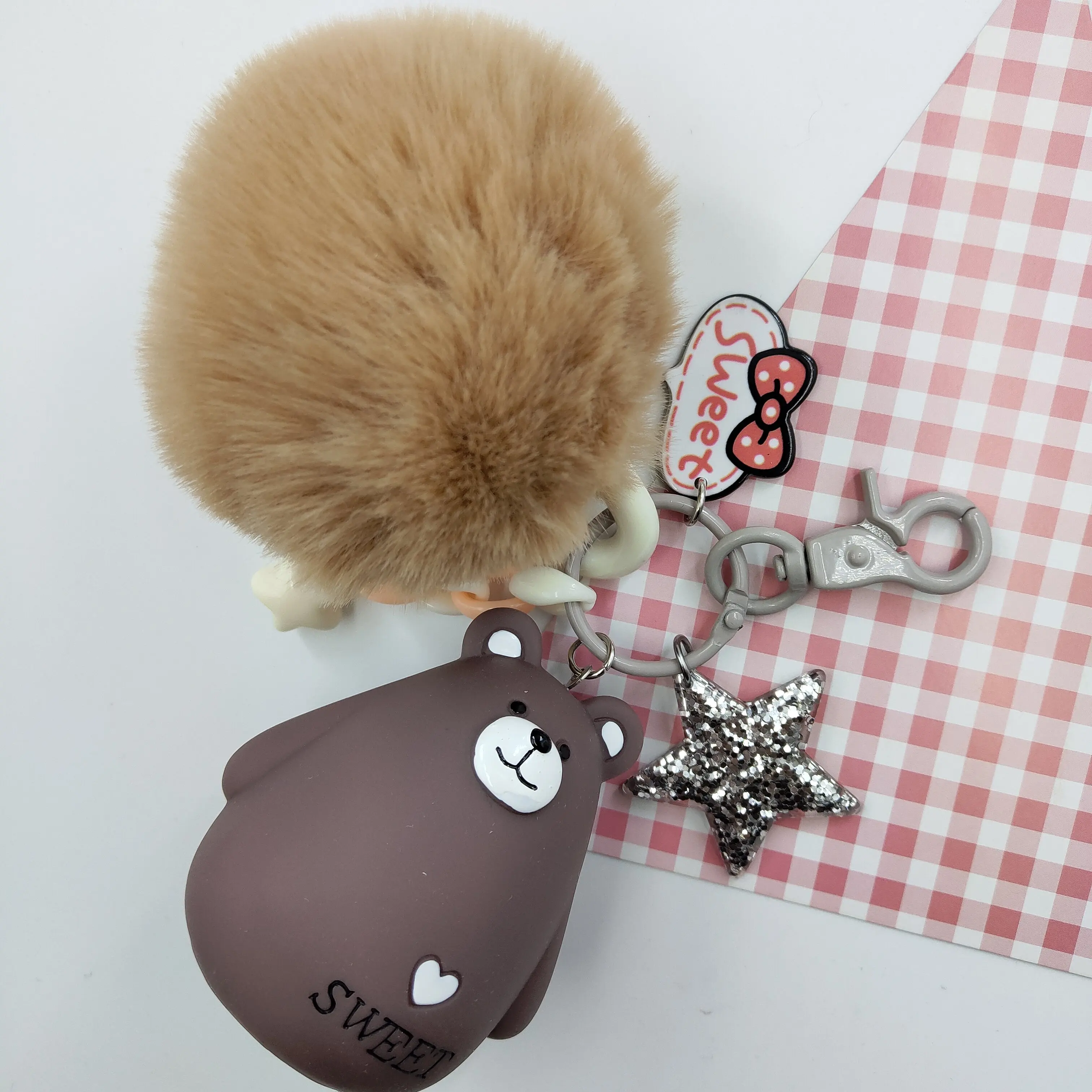 Женские Игрушки Единорог Медведь Кролик плюшевый мячик-подвеска игрушки kawaii мультфильм животное брелок Сжимаемый кулон игрушки