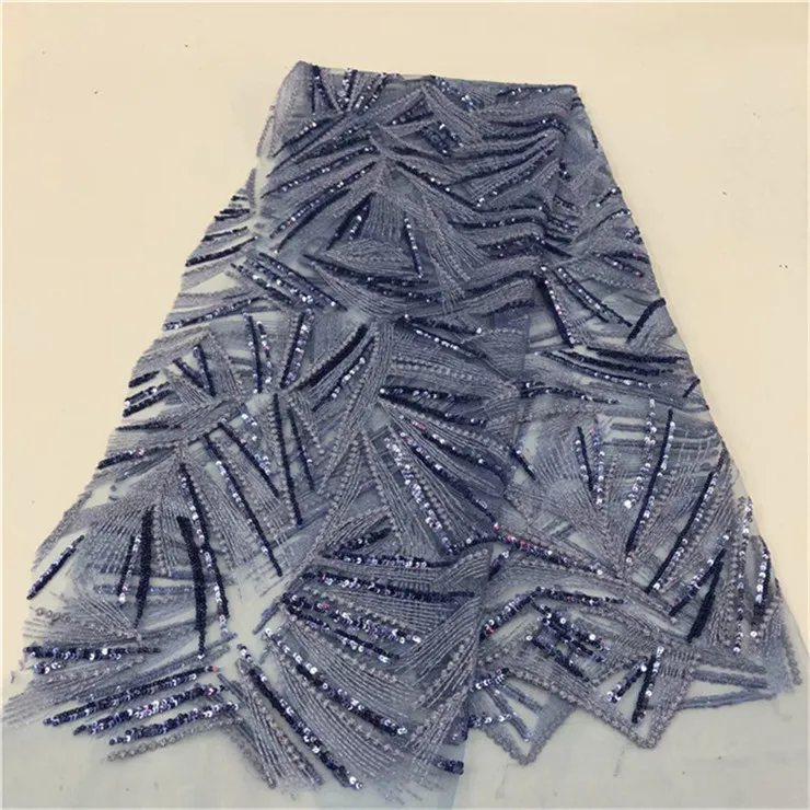 

2018 New Nigerian Lace Fabrics Pure Black Sequins African French Mesh Lace Fabric For Evening Party Dress Fabrics green red