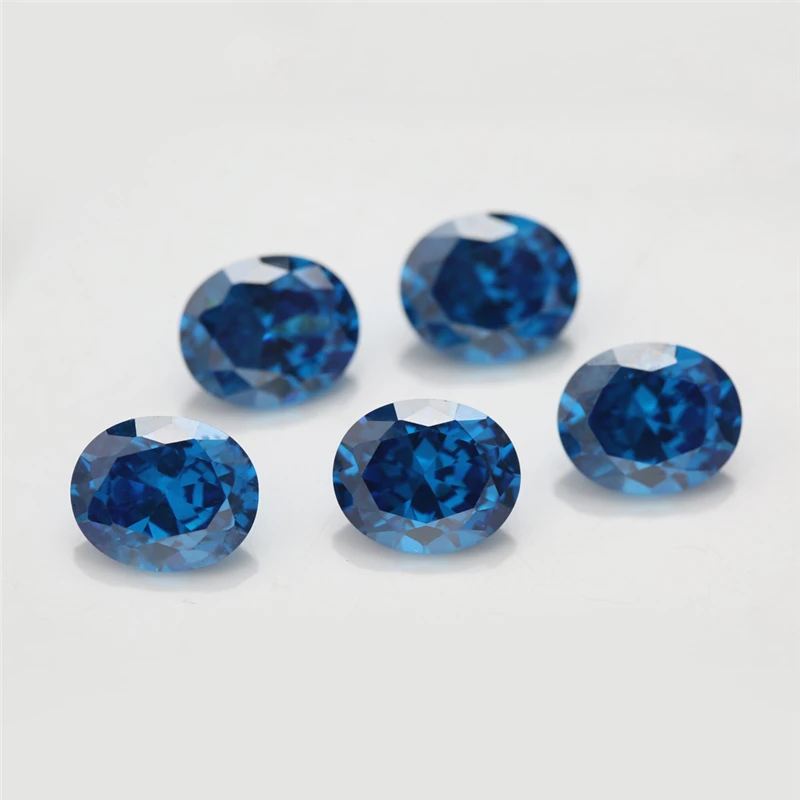 

Size 2x3~13x18mm Oval Shape 5A Dark Sea Blue CZ Stone Synthetic Cubic Zirconia Gems For Jewelry