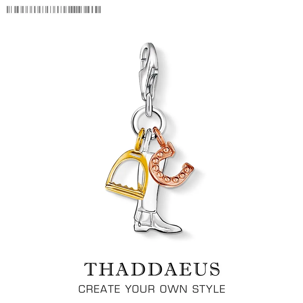

Horse Shoe Boot Cowboy Pendant Charms With Horseshoe Bracelet Pendant Jewelry 925 Sterling Silver Lucky Gift For Women Men
