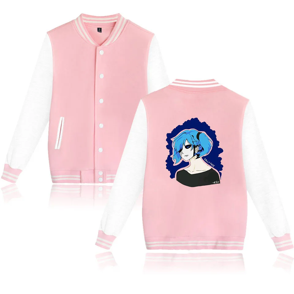 PINK SALLY JACKET XXS-XXXXL, бейсбольная куртка для игры sally face, унисекс, толстовки, Толстовка sally face eyes, маскарадные костюмы, куртка, пальто размера плюс - Цвет: PINK SALLY JACKET