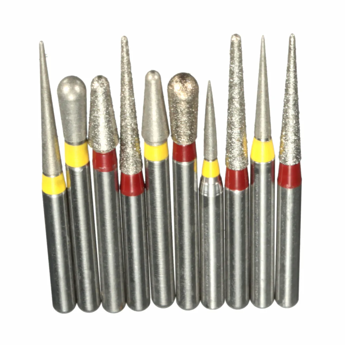 10pcs Dental Burs Set Kit High Speed Diamond Polishing Grinding Drill Grinder Bits Smoothing For Rotary Polisher Tool |