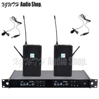 uhf wireless microphone system with ur24d mic mics cordless karaoke 2 handheld lavalier microphone stage performance