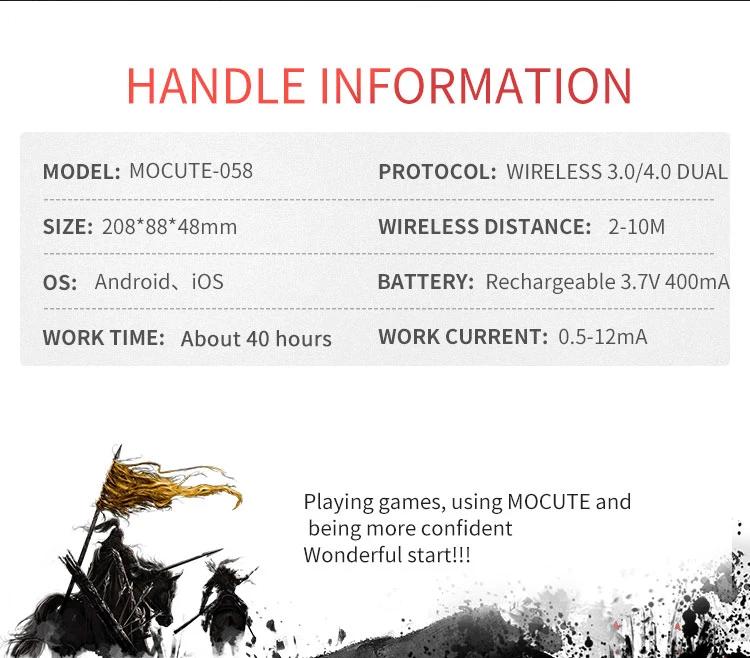 MOCUTE 058 Bluetooth беспроводной пульт дистанционного управления для iPhone PUBG Джойстик Геймпад для смартфона Android VR джойстик