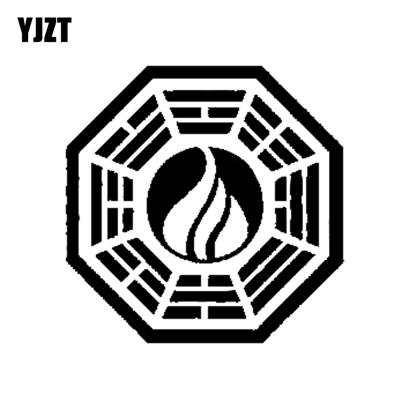 

YJZT, 15 см * 15 см, модные восемь диаграмм, виниловые наклейки на окна автомобиля, черные/Серебряные наклейки