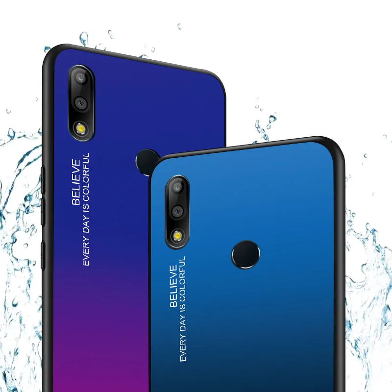 Градиентные чехлы из закаленного стекла для телефонов ASUS Zenfone Max Pro M2 M1 ZB602KL ZB601KL