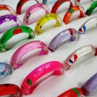 500pcs wholesale jewelry ring mixed lots fashion pretty colourful resin rings free shipping rl246