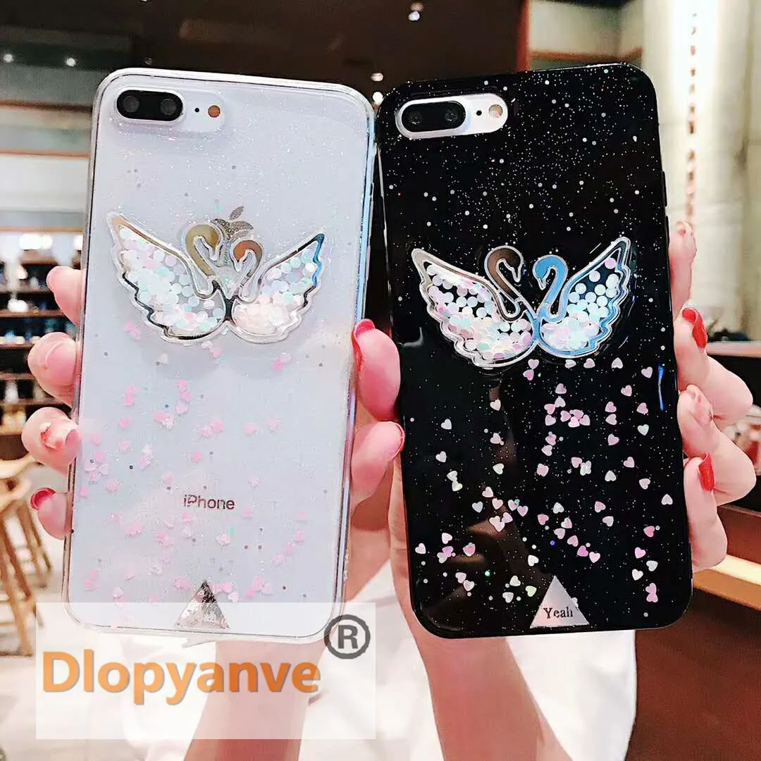 Dlopyanve чехол для Iphone X 6 6S 7 8 Plus эпоксидный мягкий черный и белый
