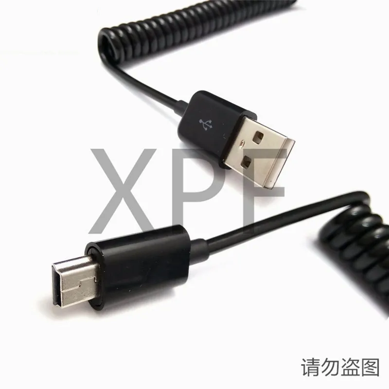 USB 2,0 к мини-usb кабелям мини-usb спиральный пружинный Кабель-адаптер для передачи данных и зарядки