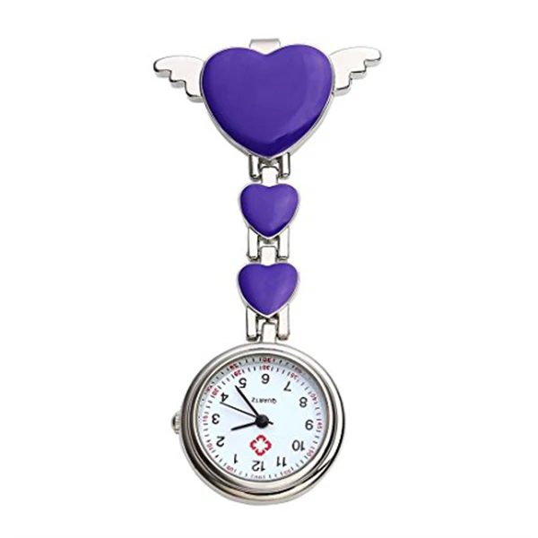 Practical Womens Girls Heart Angle Wing Nurse Fob Clip On Brooch Hanging Pocket Watch | Наручные часы