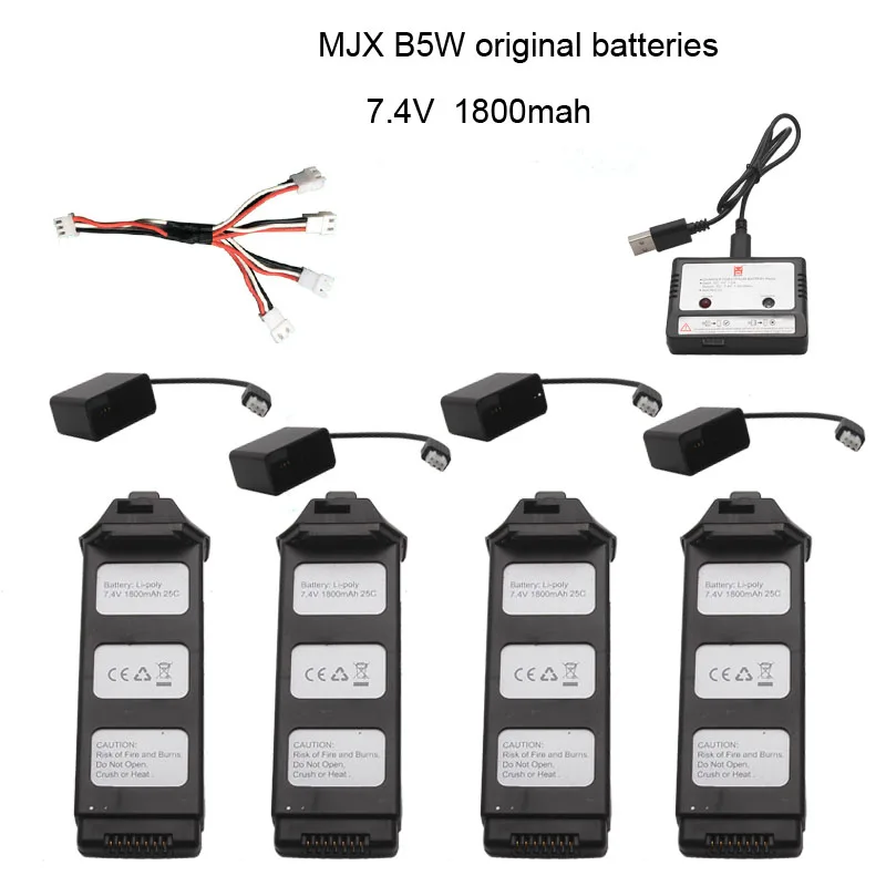 Оригинальный аккумулятор MJX R/C Bugs 5W B5W для радиоуправляемого вертолета 7 4 В 1800 мАч