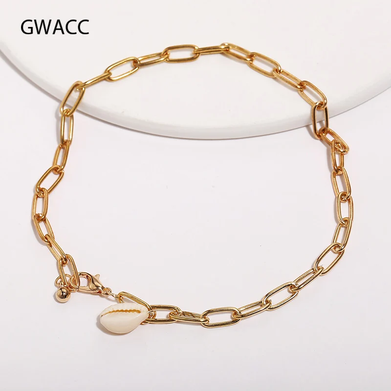 GWACC 2019 Новинка Seashell пляжные браслеты из ракушек для женщин богемные золотые