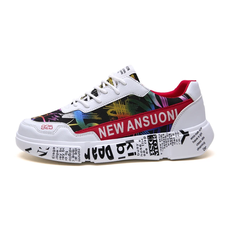 2018 Новая мода граффити обувь Мужская список Горячая Распродажа Весна и осень