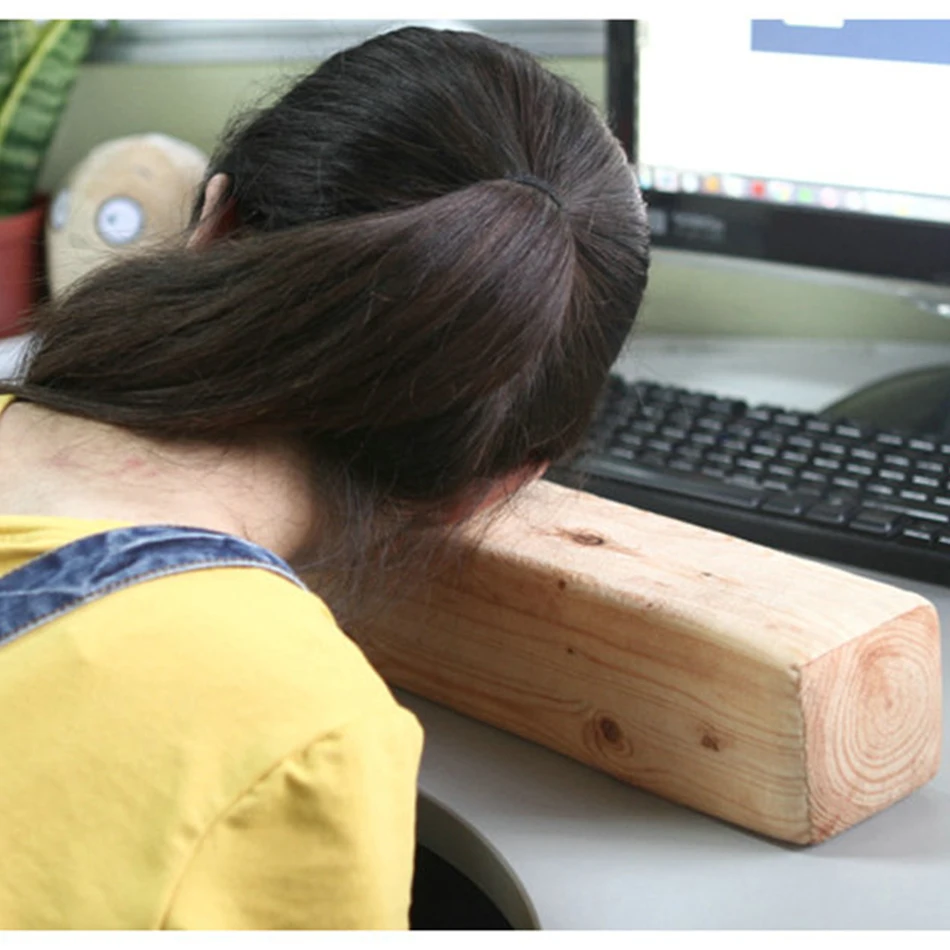 Высокоэластичная хлопковая подушка для шеи имитация кирпича деревянный рейка