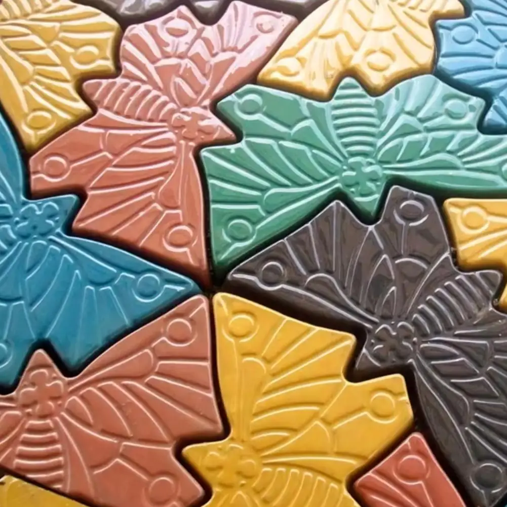 

Butterfly Shape Stepping Stone Mold Paving Floor Mould Colorful Floor Tile Patchwork Plastic Floor Mould for Lawns Parks Gardens