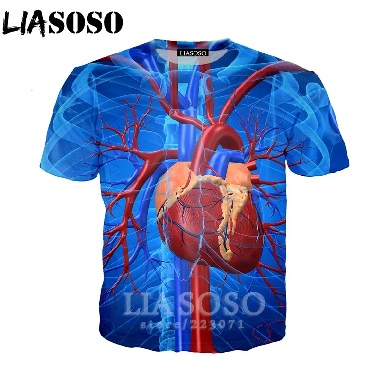 LIASOSO летняя Мужская и Женская толстовка с 3D принтом сердца черепа почек тонкая