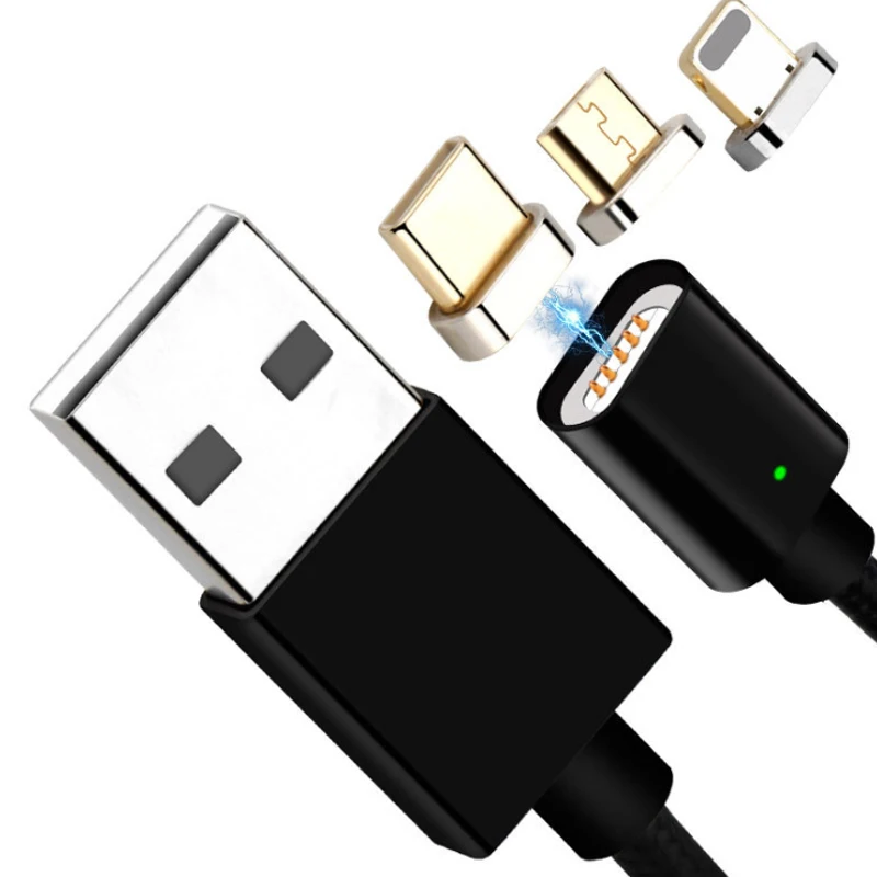 3 в 1 2 4a Магнитный нейлоновый Плетеный USB кабель мобильный телефон зарядный для