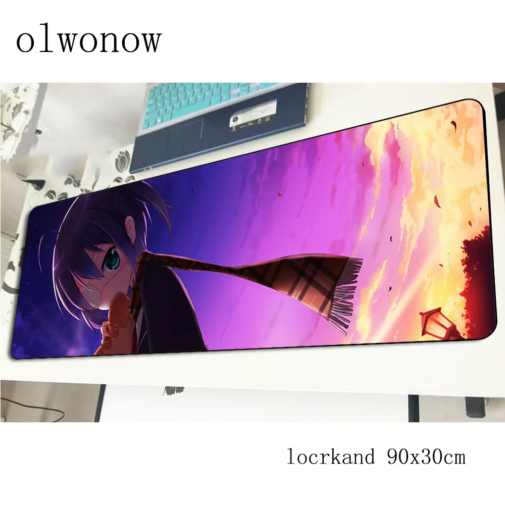 Коврик для мыши chuunibyou demo koi ga shitai, геймерский коврик для мыши 90x30 см, коврик для мыши с заблокированным краем, эргономичный коврик для Кабинета