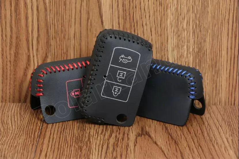 

Only Red fit for MITSUBISHI Strength Dazzle Galant(2012) Genuine leather car key case cover Hand sewing DIY best quality