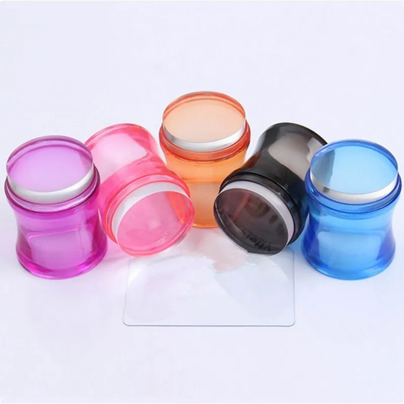 

1Pc 4cm Clear Nail Stamper Plastic Clear Silicone Marshmallow Nail Art Stamper For Jelly Stamping Plate Manicure Tool YZ (27-30)