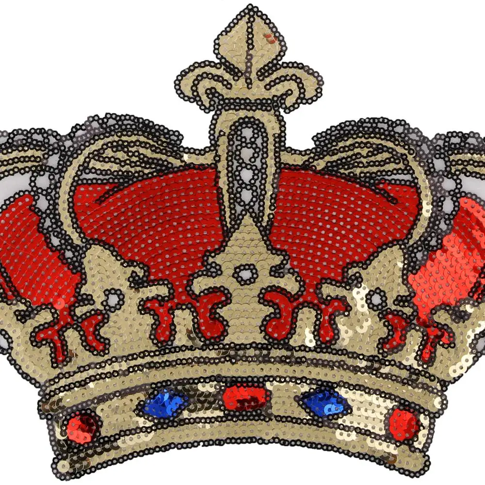 Патчи с красной короной для одежды сделай сам расшитые блестками утюжок на