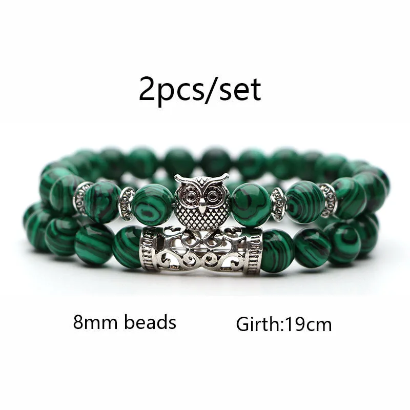 Мужской браслет из черной лавы 2 шт набор молитвенных бусин Будда бисерные