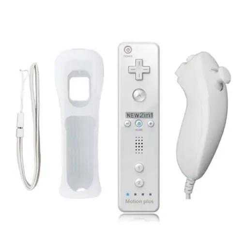 Option1 Встроенный Motion Plus нунчаки для Nintendo wii 2в1 комплект беспроводной геймпад джойстик контроллер пульт дистанционного управления игровой коврик аксессуары геймпад приставка игровая приставки игровые - Цвет: Option1