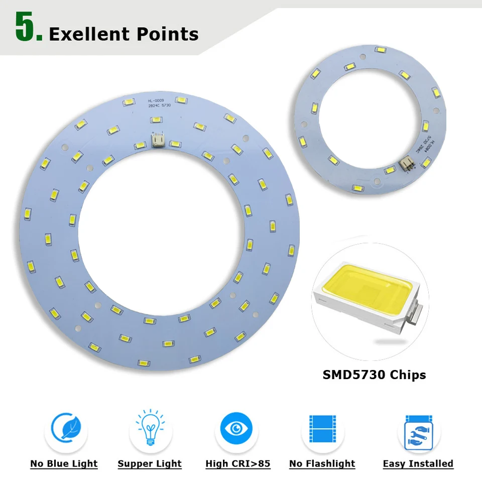 Светодиодный Комплект печатной платы + Драйвер 6W12W 15W 18W SMD5730 круглый светильник