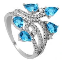 hot sale flower czech zircon rings for women wedding party gift vinatge us 6 7 8 9 10 luxury love engagement jewelry