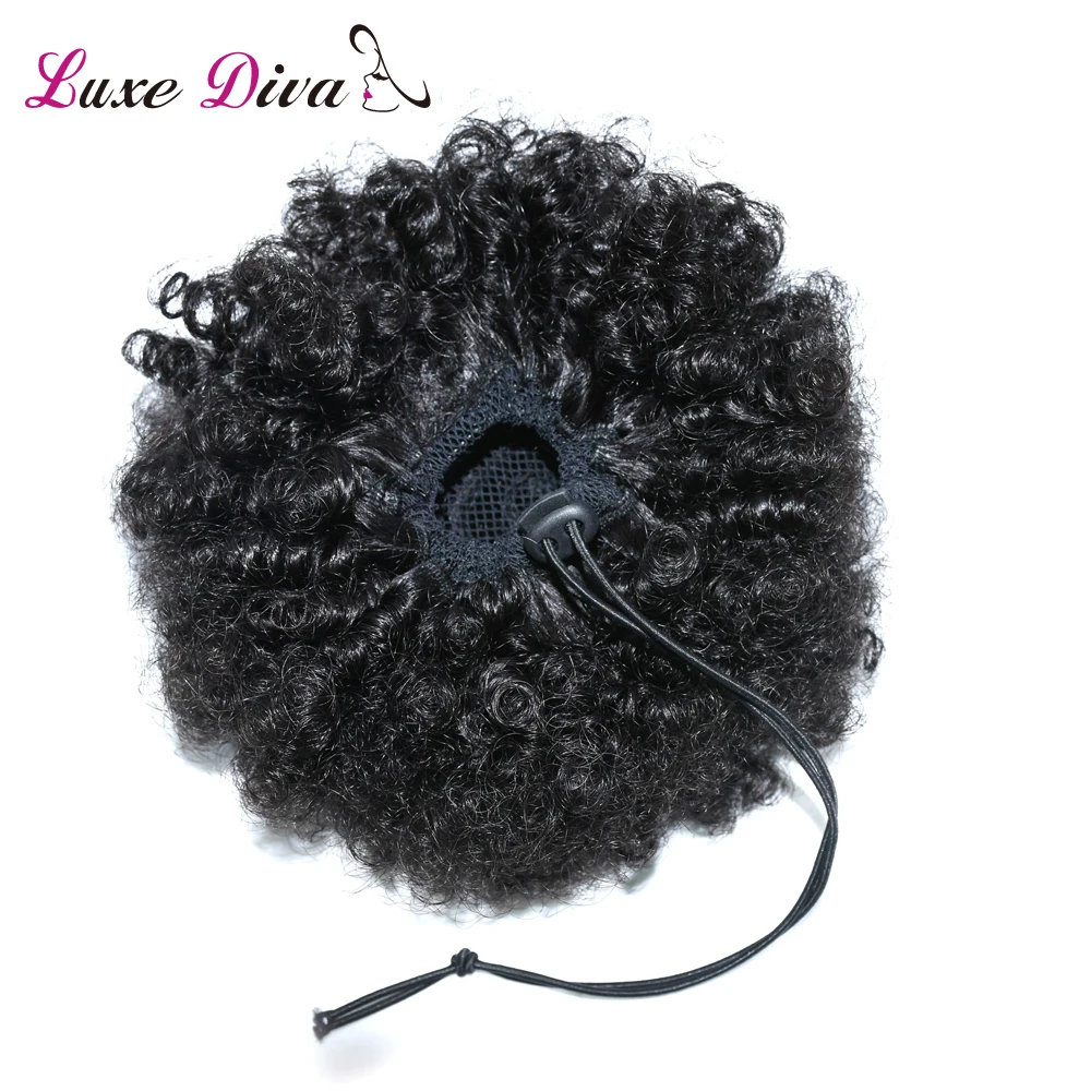 LD кудрявый афро парик конский хвост шнурок короткий пони клип на человеческие