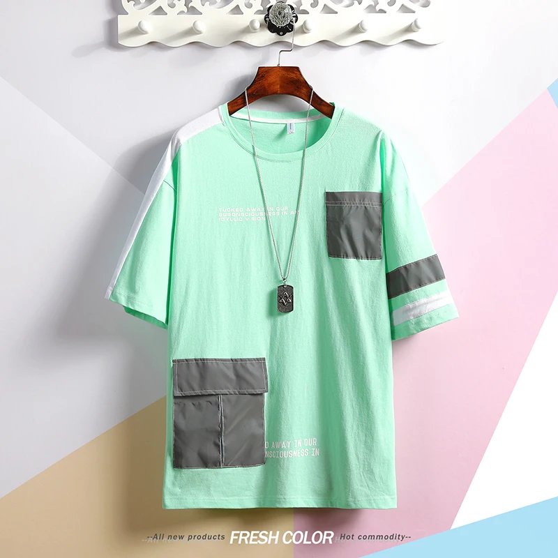 Мужской комплект из двух предметов футболка в стиле хип хоп с круглым вырезом и коротким рукавом летний