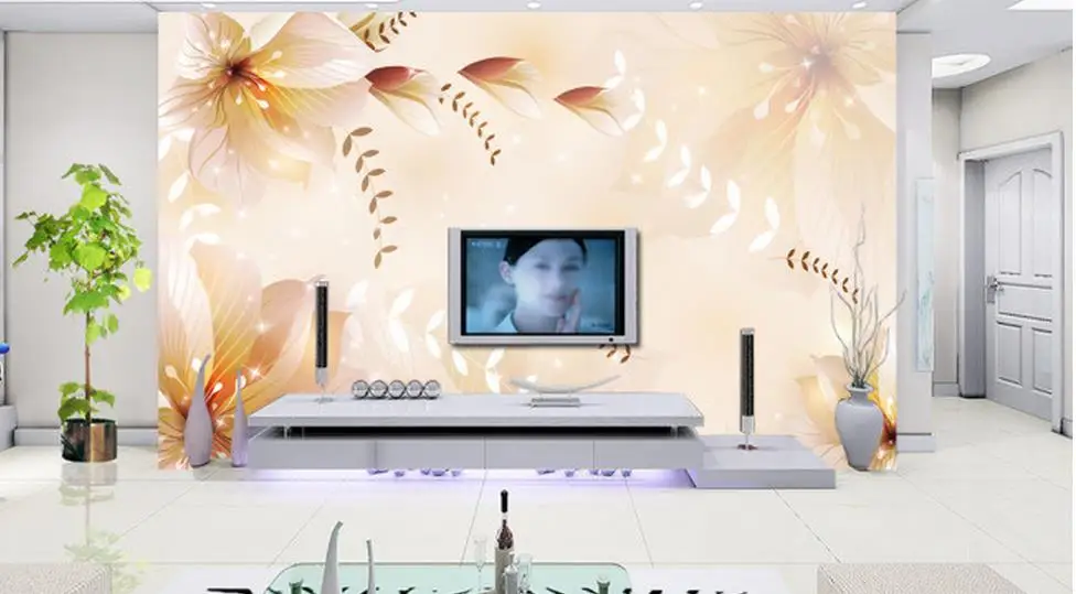 Пользовательские 3d фото обои фантазия ТВ фон цветок для гостиной | Обустройство