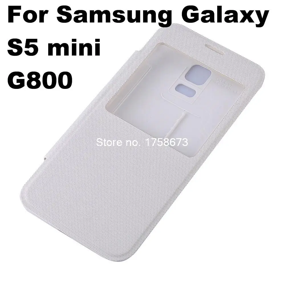 Оригинальный флип чехол с окошком для Samsung Galaxy S5 mini G800 аккумулятором задняя