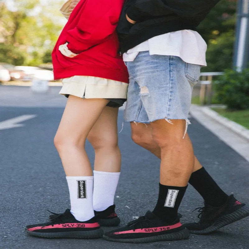 Harajuku Hop Hip Tide Брендовые мужские носки 100 хлопок короткие для движения белые Calcetines