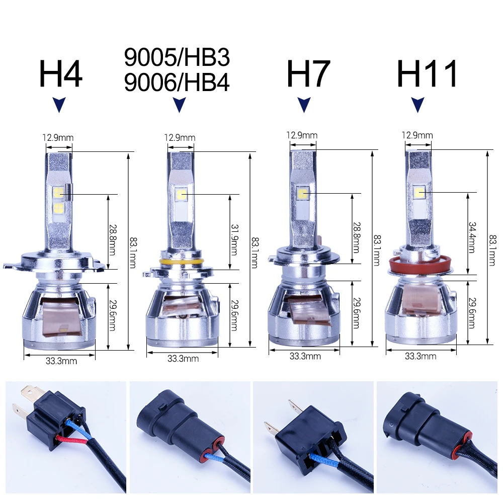 TC-X светодиодные лампы для авто 4300К желтого света LED H4 H7 HB3 9005 HB4 9006 12 В гарантия 1 год