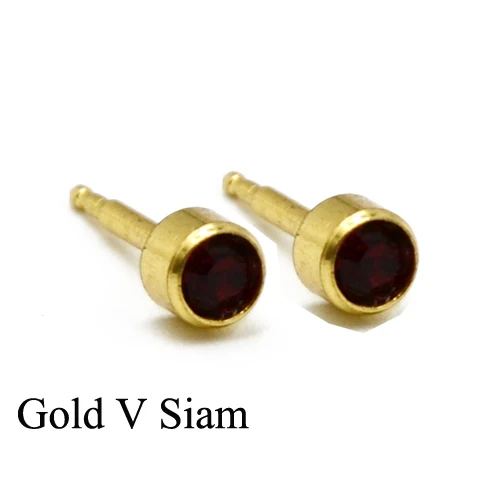 Gold V Siam Пара 16 г 24 К Золотое покрытие и серебро смешивать свой камень цирконий драгоценный камень уха шпилька спираль трагус серьги, Надеваемые На ушной хрящ прибор для пирсинга ювелирные изделия для тела - Окраска металла: Gold V Siam