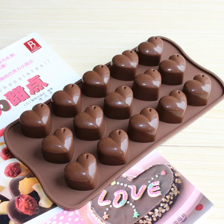 FoodyMine 15 сердца Форма силиконовые инструменты для выпечки тортов шоколадная
