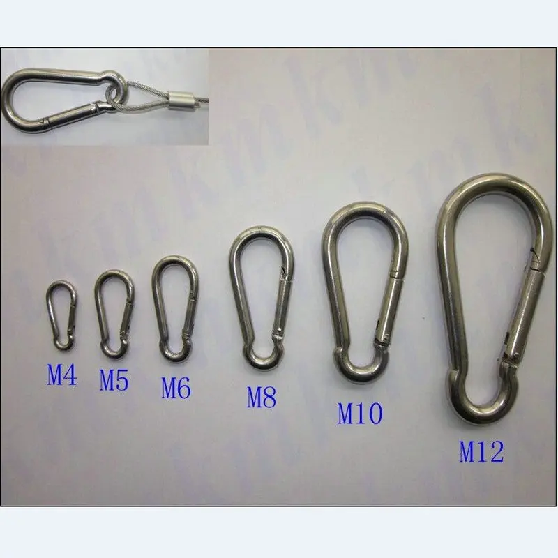 100 шт./лот m5x50 мм маленькие карабины из нержавеющей стали DIN5299C|stainless spring hook|snap