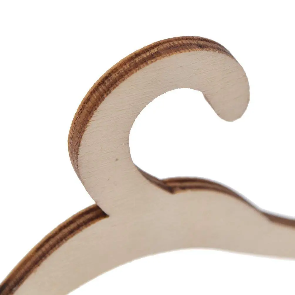 

Lot 10 pcs Wooden Hangers Coats Jackets For Dolls (12 cm # 1)