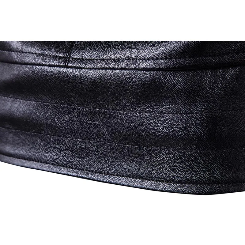 Schinteon мужская куртка из мягкой искусственной кожи с карманами черного размера