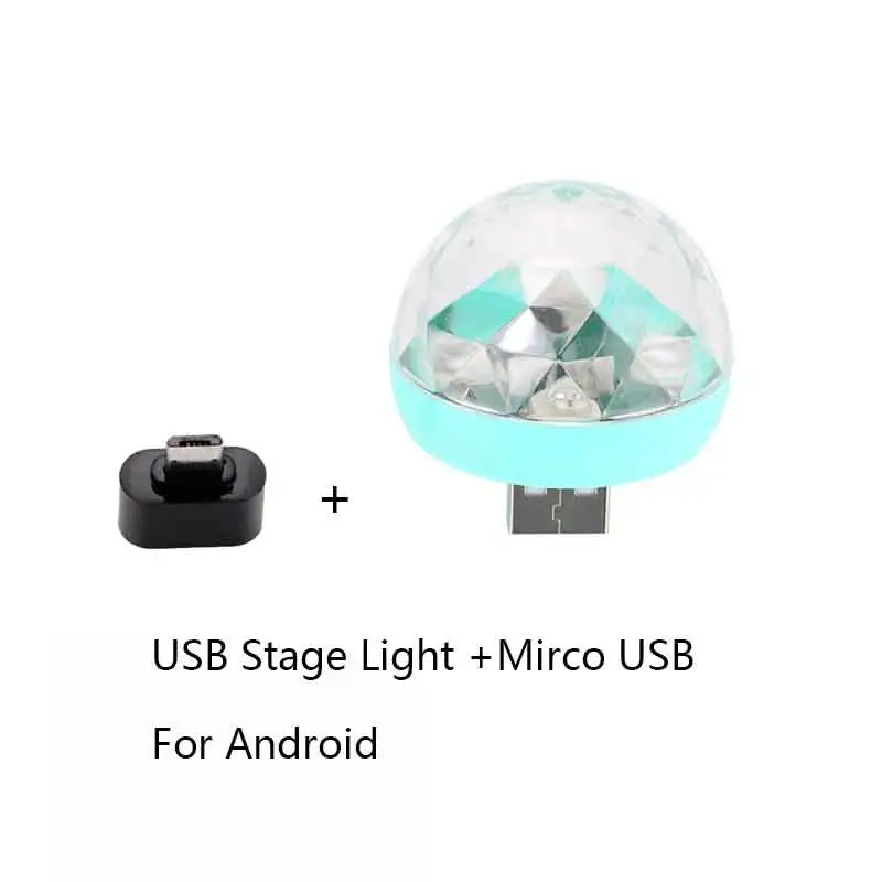 With Mirco USB Светомузыка Светодиодный светодио дный мини USB диско-Свет Звук Активированный Кристалл Магия DC 5 В красочный домашний караоке вечерние свет Рождественские украшения лампа - Цвет: With Mirco USB