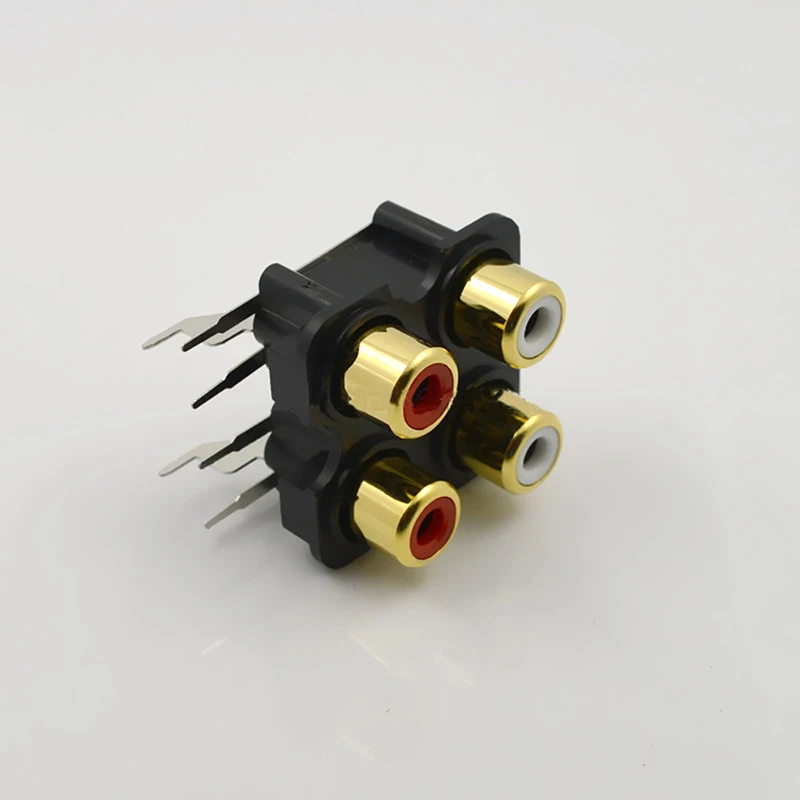 10 шт. разъем AV RCA позолоченный 4-ядерный соединенный штекер | Компьютеры и офис