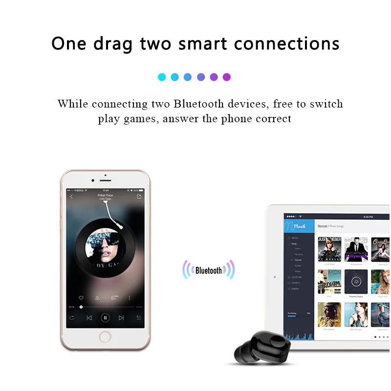 Наушники Overfly 4 2 Mini Bluetooth Беспроводные спортивные наушники гарнитура для