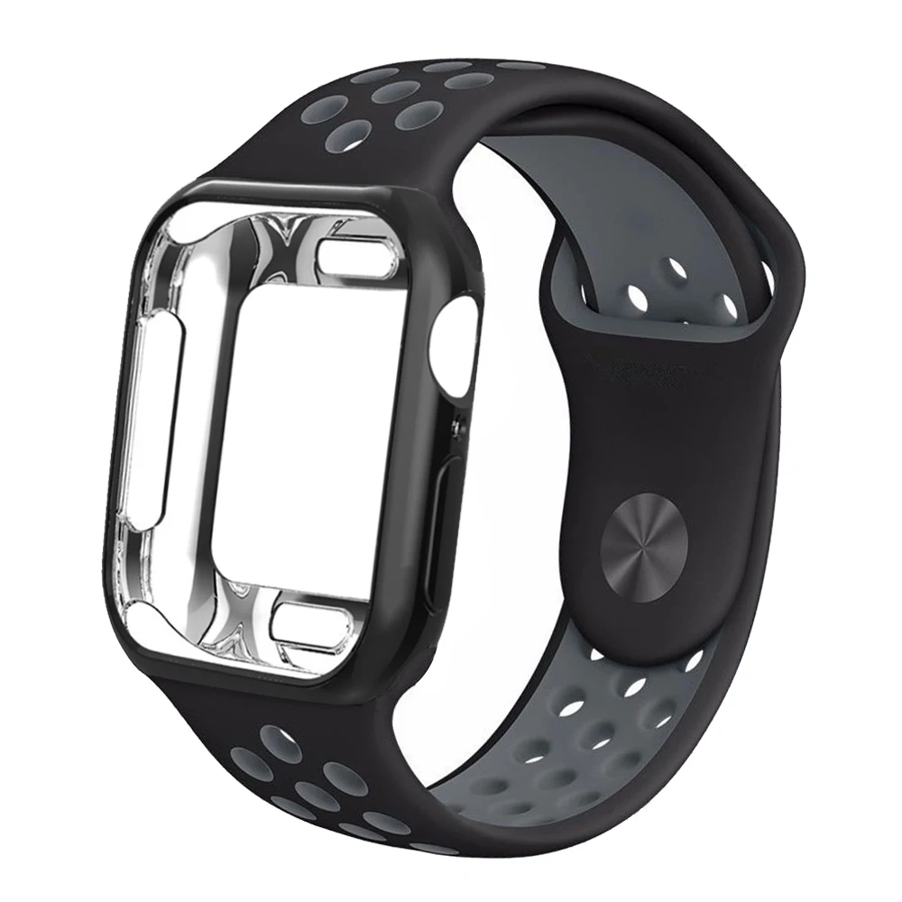 Чехол+ ремешок для apple watch band pulseira apple watch 5 4 3 band 44 мм/40 мм iwatch band cover 42 мм/38 мм correa ремешок для часов браслет