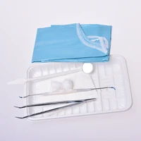 20 sets dental disposable oral package mouth mirror tweezer probe instrument box