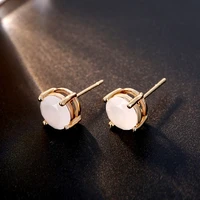 new arrival luxury fashion round shape earrings for women boho zircon crystal female jewelry earring for party
