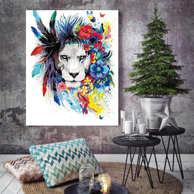 Рисуй по номеру Wall art живописи номерам ручной росписью цвет Творческий животных