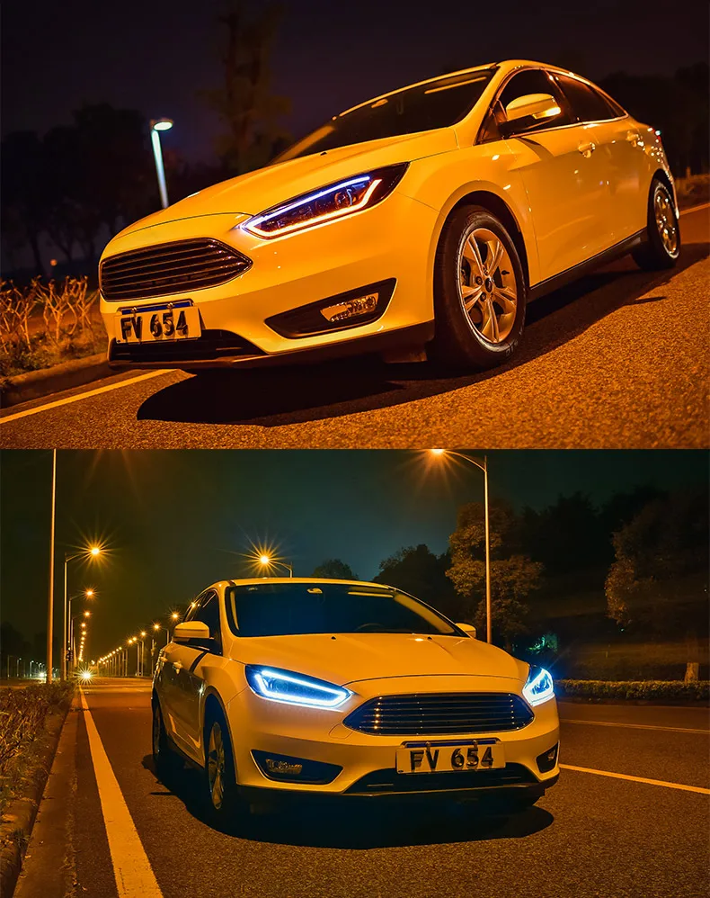 Чехол на голову для Ford Focus MK3- головной светильник s светодиодный головной светильник DRL Объектив Двойной Луч Биксенон HID Динамический указатель поворота светильник