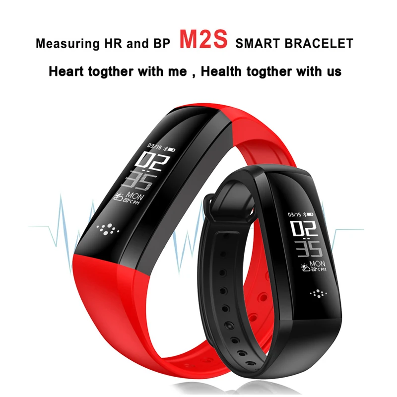 HR M2S лучший фитнес-браслет пульсометр трекер артериального давления Монитор